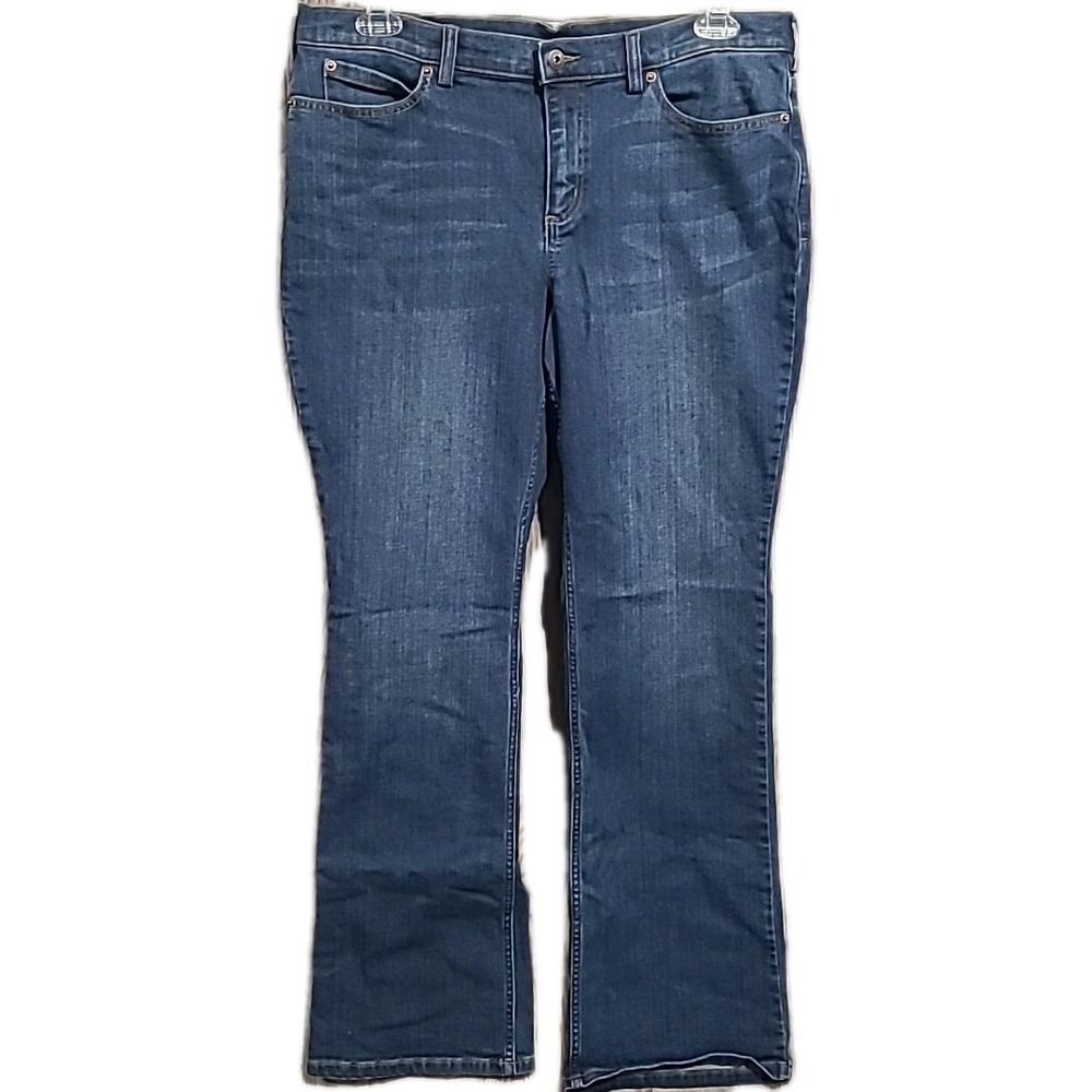 Duluth Trading Co Women's Bootcut Jeans Size 16 x 33 Dark Wash Mid Rise